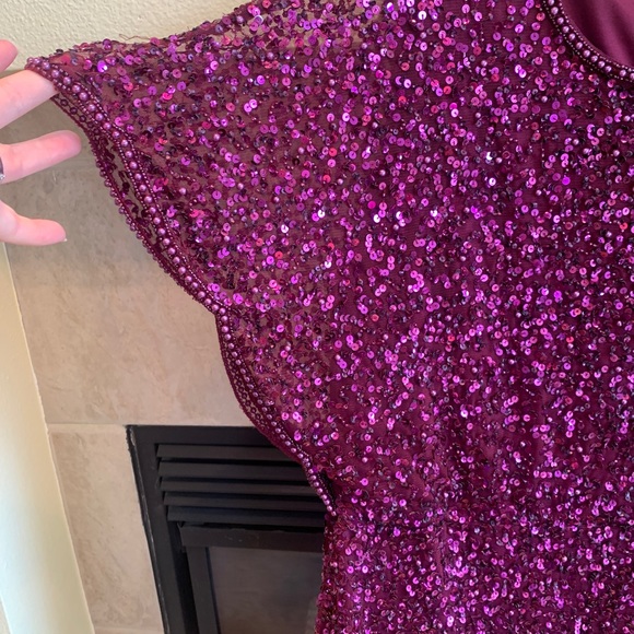 Adrianna Papell Beaded Flutter Sleeve Sheath Dress - Picture 4 of 7